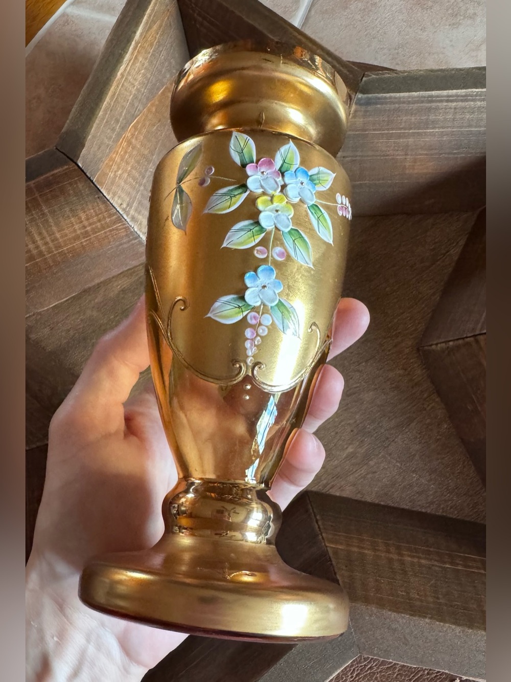 Czech Bohemian Art Glass Vase VTG - Picture 7 of 12